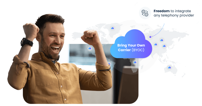 Choose Any Global Telephony Provider with Bring Your Own Carrier (BYOC)