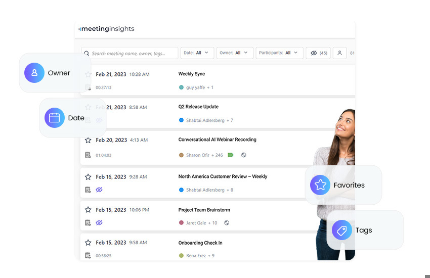 An organized list of every meeting in one place
